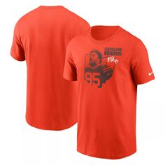 Мужская футболка с рисунком Myles Garrett Orange Cleveland Browns Player Nike