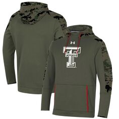 Мужской оливковый пуловер с капюшоном Texas Tech Red Raiders Freedom Under Armour