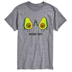 Мужская футболка с рисунком Big &amp; Tall Avocado Toast License, серый