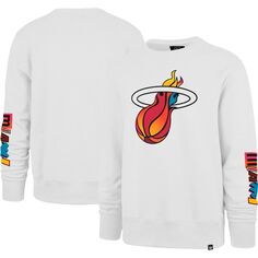 Мужской пуловер с двумя торфяными полосками &apos;47 White Miami Heat 2022/23 City Edition