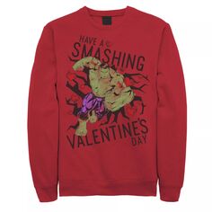 Мужской флисовый пуловер с рисунком Hulk Have A Smash ко Дню святого Валентина Marvel