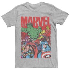 Мужская винтажная футболка с логотипом Marvel&apos;s Avengers Group Shot Licensed Character