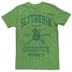 Мужская футболка Slytherin Team Seeker с надписью Harry Potter
