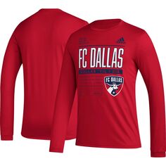 Мужская красная футболка с длинным рукавом DNA FC Dallas Club adidas