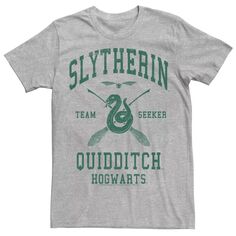 Мужская футболка Slytherin Team Seeker с надписью Harry Potter