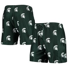 Мужские шорты Concepts Sport Green Michigan State Spartans Flagship с принтом и джемами