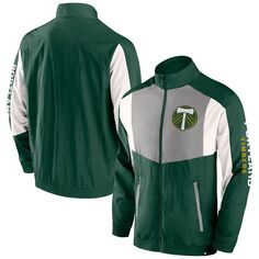 Мужская зеленая фирменная спортивная куртка Portland Timbers Net Goal с молнией во всю длину реглан Fanatics