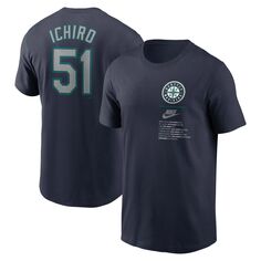 Мужская футболка Ichiro Suzuki Teal Seattle Mariners Legend с именем и номером Nike