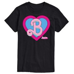Футболка с изображением герба в виде сердца Big &amp; Tall Кинотеатр Barbie, черный