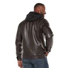Винтажная кожаная кожаная куртка-гонщик Big &amp; Tall Vintage Leather, коричневый