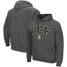 Мужской темно-серый пуловер с капюшоном UCF Knights Arch и Logo Colosseum
