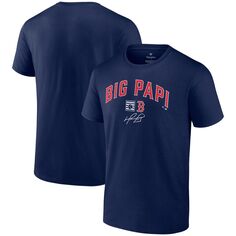 Мужская темно-синяя футболка с рисунком David Ortiz Boston Red Sox Big Papi Fanatics