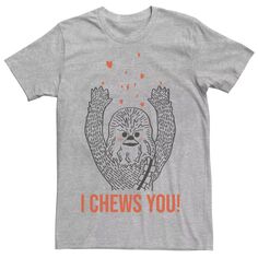 Мужская футболка с рисунком Chewbacca I Chews You Star Wars