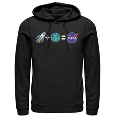 Мужская толстовка с капюшоном NASA Rocket Plus Planet Earth Equals NASA Emoji Licensed Character