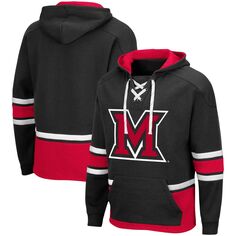 Мужской черный пуловер с капюшоном Miami University RedHawks Hockey 3.0 Colosseum