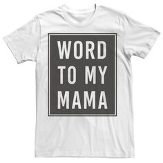 Мужская футболка &quot;Word To My Mama&quot; с черным плакатом ко Дню матери Licensed Character