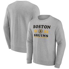 Мужской пуловер с логотипом Heather Charcoal Boston Bruins Fierce Competitor Fanatics