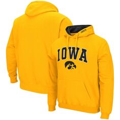 Мужской пуловер с капюшоном Iowa Hawkeyes Arch &amp; Logo 3.0 золотого цвета Colosseum