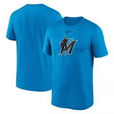 Мужская синяя футболка с логотипом Miami Marlins Big &amp; Tall Legend Performance Nike