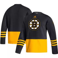Мужской черный пуловер с логотипом Boston Bruins AEROREADY adidas