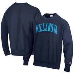 Мужской темно-синий пуловер с принтом Villanova Wildcats Arch обратного переплетения Champion