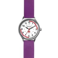 Женские часы для медсестры среднего размера фиолетового цвета с силиконовым ремешком DAKOTA