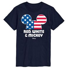 Большая и высокая красно-белая футболка с изображением Микки Мауса Disney&apos;s License, синий