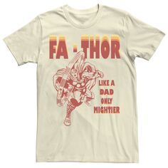 Мужская футболка Fa-Thor Like A Dad Only Mightier с рисунком в стиле ретро ко Дню отца Marvel