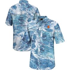 Мужская синяя рубашка для рыбалки на всех пуговицах Realtree Aspect Charter Syracuse Orange Colosseum