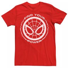 Мужская футболка с простым логотипом Spider-Man Find Your Power Marvel, красный