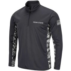 Мужская темно-серая куртка Penn State Nittany Lions OHT Military Appreciation Digi Camo с молнией четверть четверти Colosseum