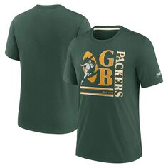 Мужская зеленая футболка Green Bay Packers с логотипом Tri-Blend Nike