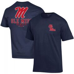 Мужская темно-синяя футболка Ole Miss Rebels Stack 2-Hit Champion