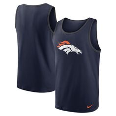 Мужская темно-синяя майка Denver Broncos Tri-Blend Nike