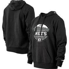 Мужской черный пуловер с капюшоном Brooklyn Nets Localized New Era