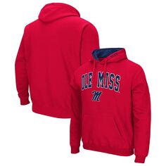 Мужской красный пуловер с капюшоном Ole Miss Rebels Arch &amp; Team Logo 3.0 Colosseum