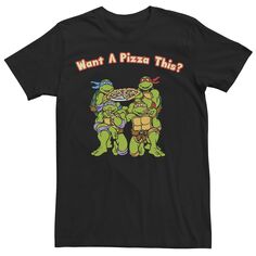 Мужская футболка с надписью «Черепашки-ниндзя хотят пиццу» Licensed Character