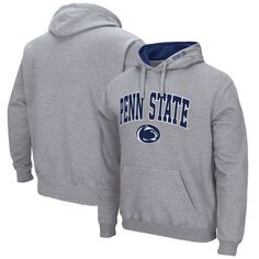 Мужской серый пуловер с капюшоном Penn State Nittany Lions Arch &amp; Logo 3.0 Colosseum