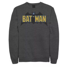 Мужской свитшот с рваным винтажным текстовым логотипом Бэтмена DC Comics