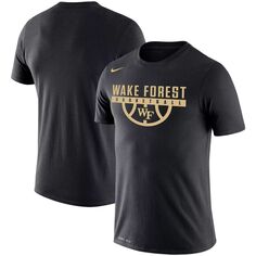 Мужская черная футболка Wake Forest Demon Deacons Basketball Drop Legend Performance Nike