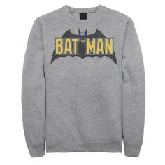 Мужской свитшот с рваным винтажным текстовым логотипом Бэтмена DC Comics