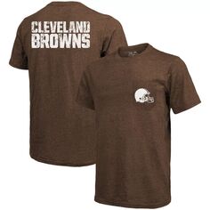 Футболка с карманами Tri-Blend Threads Cleveland Browns - Коричневый Majestic