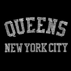 Queens NY Neighborhoods — мужская футболка с рисунком Word Art LA Pop Art, серый