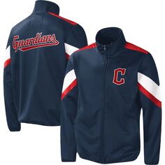 Мужская спортивная куртка Carl Banks темно-синяя с молнией во всю длину Cleveland Guardians Earned Run G-III