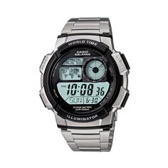 Мужские часы с цифровым хронографом из нержавеющей стали с подсветкой — AE1000WD-1AV Casio