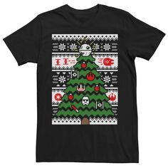 Мужская футболка-свитер Ugly со звездой смерти «Рождественская елка» Star Wars