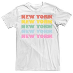 Мужская однотонная многоцветная футболка с многоцветным дизайном New York Licensed Character