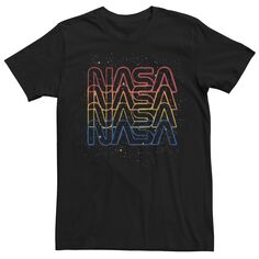 Мужская футболка NASA с радужным узором Licensed Character, черный