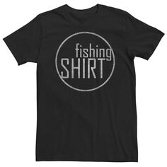 Мужская рубашка для рыбалки, футболка с круглым логотипом и графическим рисунком Licensed Character