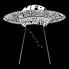 Летающая тарелка НЛО — мужская футболка премиум-класса с рисунком Word Art LA Pop Art, черный